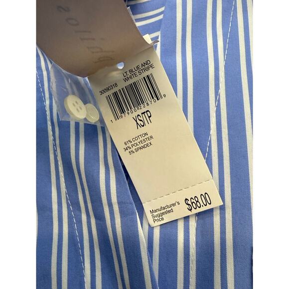 New with Tags philosophy Republic Clothing Blue White Striped Button Up Top XS - Picture 9 of 9